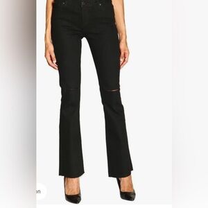 Armani Exchange J65 Black Flare Jeans raw hem